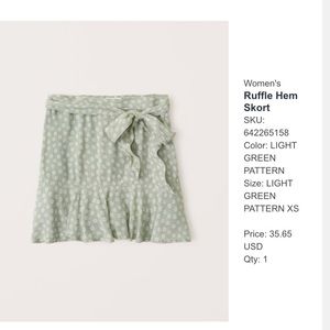 Abercrombie Ruffle Hem Skort